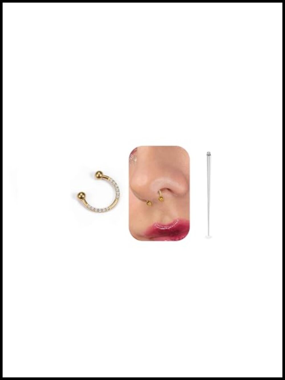 16G Titanium Horseshoe Nose Ring Septum Piercing Jewelry with Taper